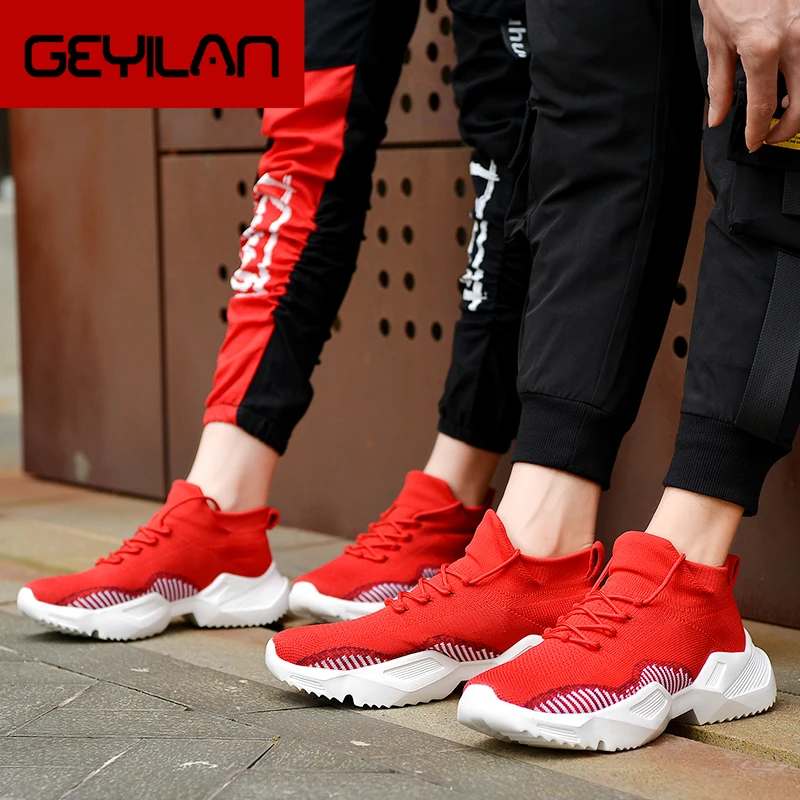 

Autumn Men Slip On Sneakers Shoes Flyknit Unisex Casual Shoes For Men Women Fashion Sneakers Male Female Shoes