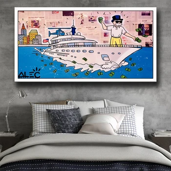 

Alec Monopoly Wolf Of Wall Street Canvas Painting Prints Living Room Home Decoration Modern Wall Art Oil Painting Poster Picture