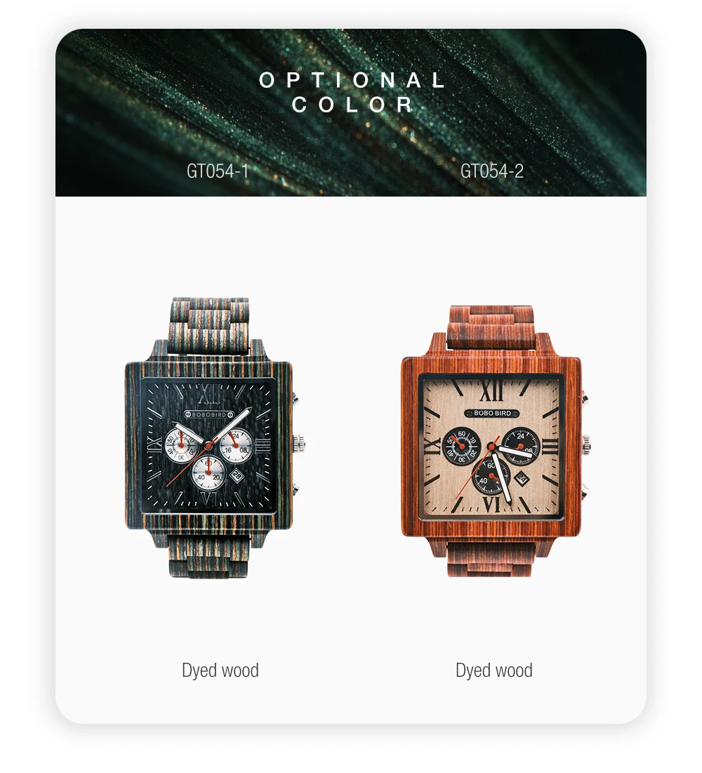 BOBOBIRD-Relógio De Quartzo Com Calendário, Relógios De