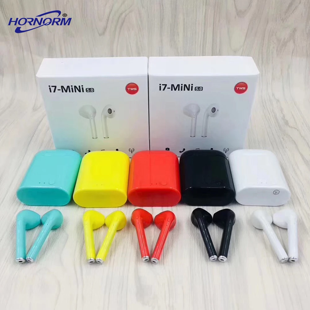 

Colorful i7 Mini TWS Wireless Bluetooth 5.0 Earphone Pop ups Double Earbuds With Charging Box Mic for xiaomi huawei iphone