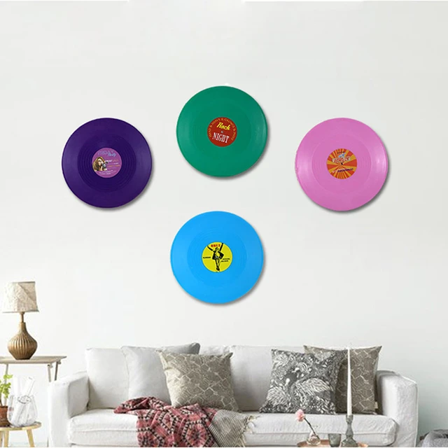 1PC Retro Records Wall Decor Vinyl Record Decal Wall Sticker Vinyl Record  Wall