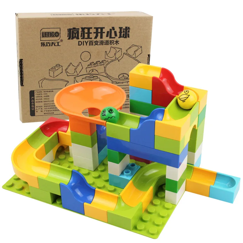 

Letigo Crazy Happy Ball Camera Track Ball Slide Building Blocks Children ENLIGHTEN Educational Parent And Child Toy Large Partic
