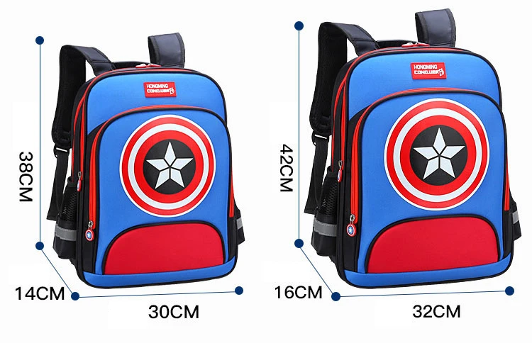 Disney Frozen Children Schoolbags Cartoon Spiderman Superhero Captain America Backpacks Boys Kids Shoulder Bag Satchel Knapsack
