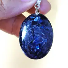 Подлинная натуральная синяя подвеска в виде капли воды Chatoyant 28x21x10 мм Кристалл Исцеление драгоценный камень женский камень кулон AAAAA