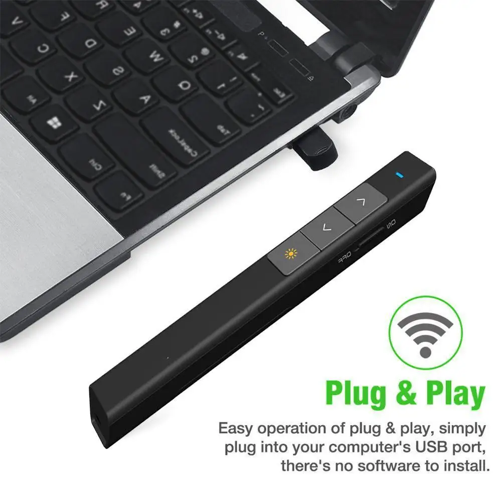 

New 2.4GHz Wireless Presenter Pen USB Remote Control Powerpoint Presenter Presentation Clicker PPT Pointer Laser Pen