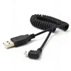 USB 2.0 male to Mini USB Right angled 90 degree Flexible Spring Retractable Charging data Cable for Car navigation GPS MP3/MP4 ► Photo 2/5