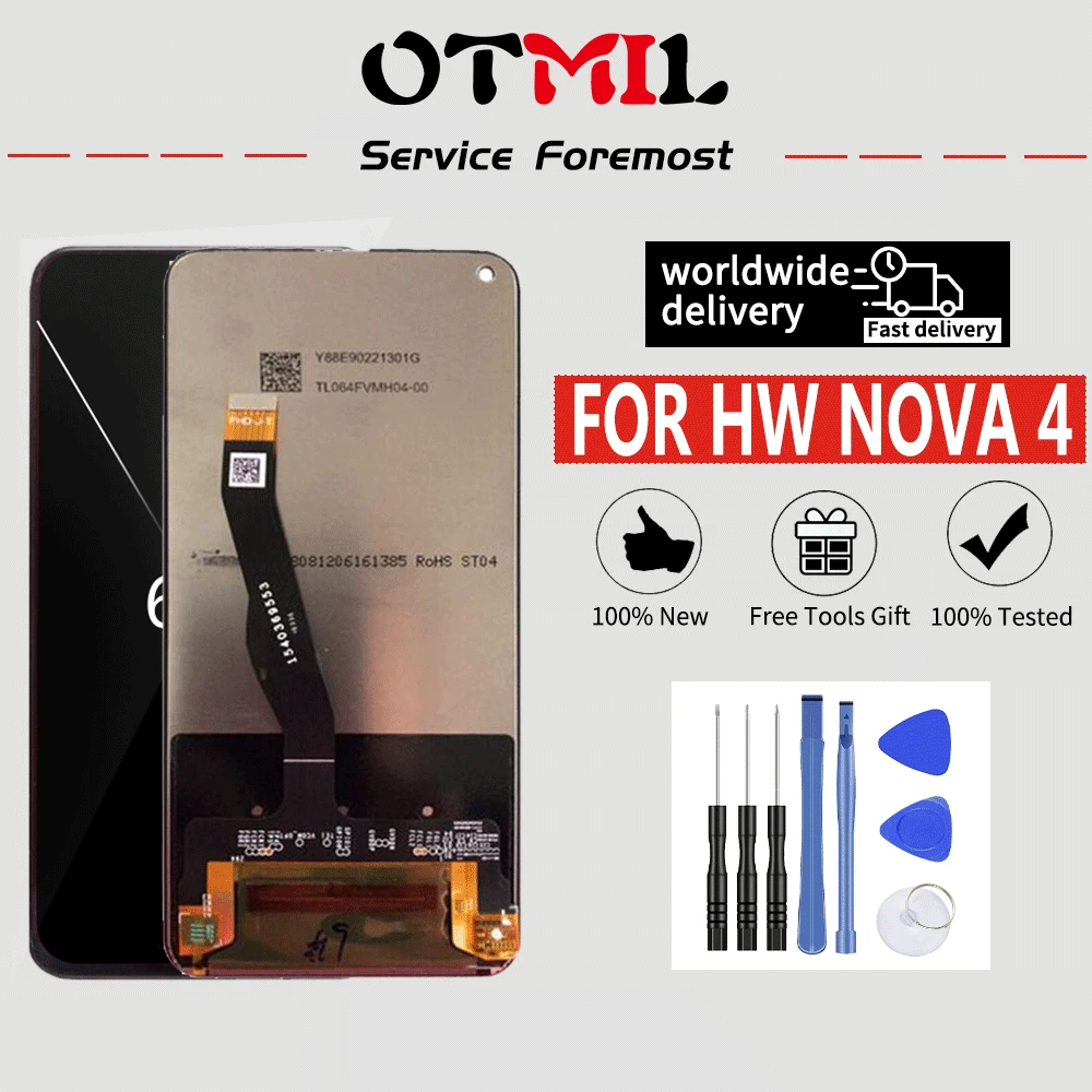 Для Huawei Nova 4 ЖК дисплей кодирующий преобразователь сенсорного экрана в сборе