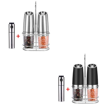 

Electric Pepper Mill, Oil Sprayer Salt and Pepper Grinder Set,with Metal Stand,for Cooking Kitchen Tool