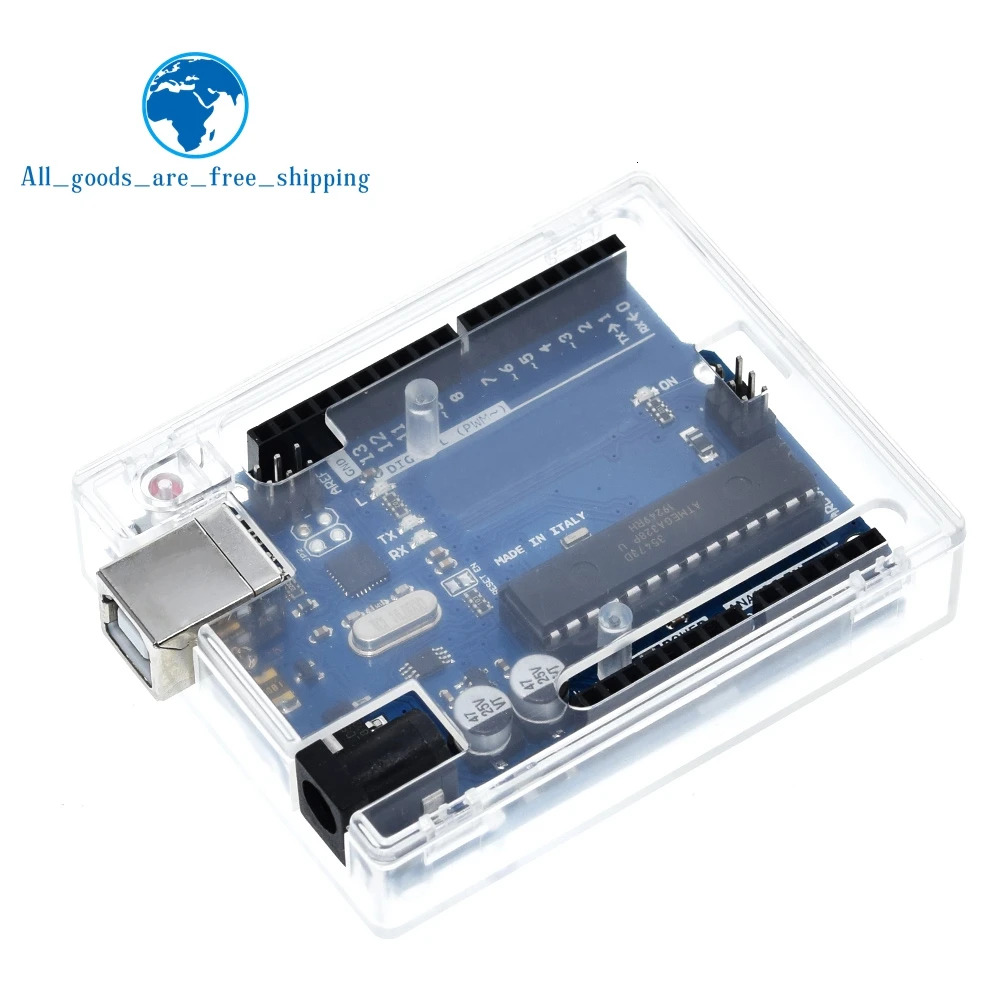Официальная коробка UNO R3 ATMEGA16U2 с чипом MEGA328P для платы разработки Arduino и USB кабелем 1