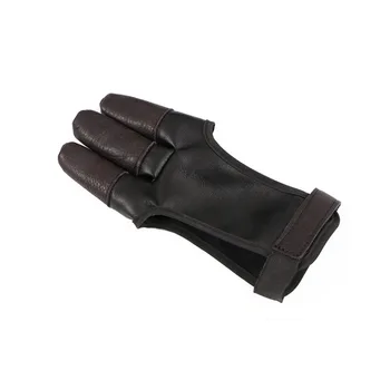 

Safety Outdoor Protector Gym 3 Finger Tab Wear Resistant Archery Gloves Guard Solid Beginner Bow PU Leather Hunting