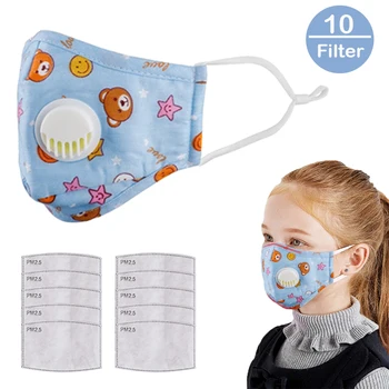 

1Pcs PM2.5 Children Mouth Mask Respiratory Valve Cartoon Thicken Smog Mask Outdoor Cycling Dust Mask Fits 2-10 Years Old Kid