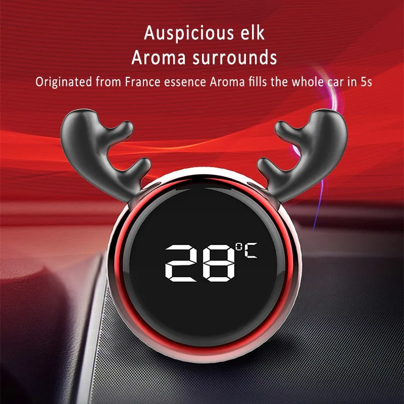 

Creative Cartoons Automotive aromatherapy diffuser Temperature Display Electronic Clock Thermometer Aromatherapy Car Accessorie