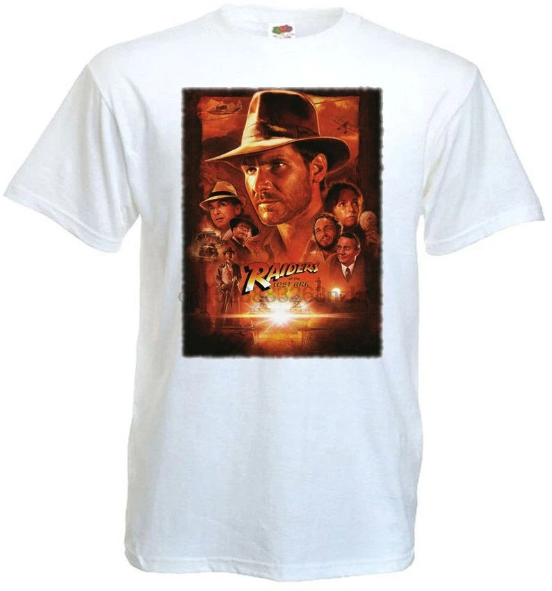 Индиана Джонс и Raiders Of The Lost Ark футболка белый плакат все размеры S-3XL свободная