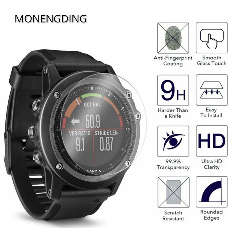 3 шт. 9H закаленное стекло для Garmin Fenix HR Защита экрана 5 5X Plus защитная стеклянная
