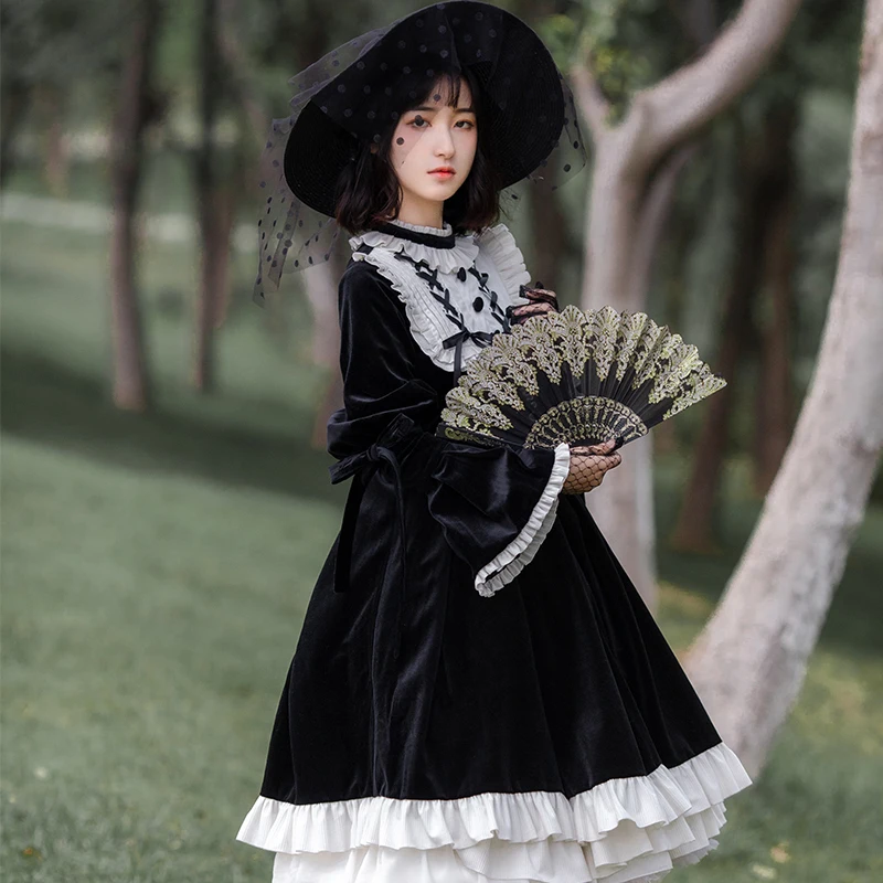 Gothic palace sweet princess lolita dress vintage falbala high waist  printing victorian dress kawaii girl gothic lolita OP dress - AliExpress  Novelty u0026 Special Use