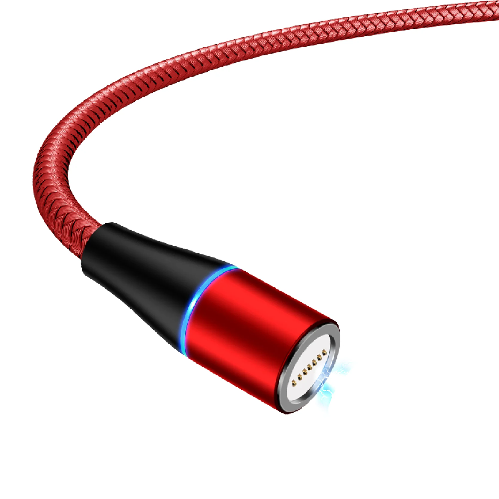 Red Cable No Plug 5А 3 в 1 быстрый Магнитный кабель для зарядки телефона USB шнур для Micro USB iPhone samsung type C 1 м светодиодный телефон планшет зарядка и синхронизация данных - Цвет: Red Cable No Plug