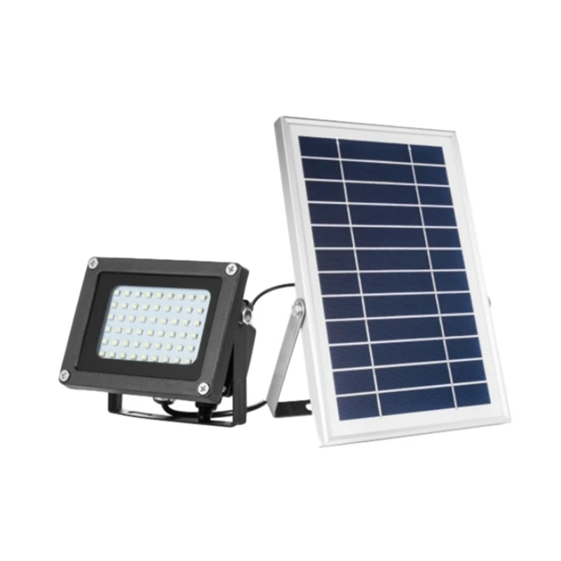 

10W Outdoor LED Solar Wireless Security Wall Flood Light IP65 Waterproof White 54 LEDs Auto On/Off Dusk to Dawn with Remote and