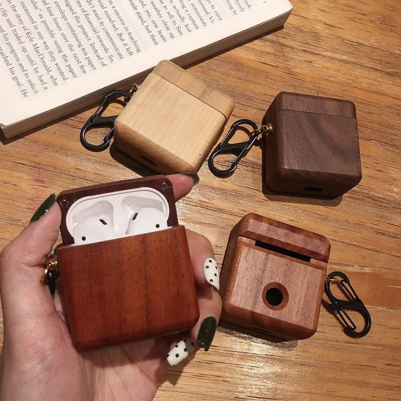 Чехол из натурального дерева для Airpods чехол твердый деревянный защитный