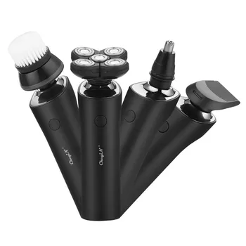 

USB Rechargeable 4 In 1 Shaver Men Electric Beard Trimmer Hair Clipper Waterproof Nose Trimmer Floating Five Blades Razor Face