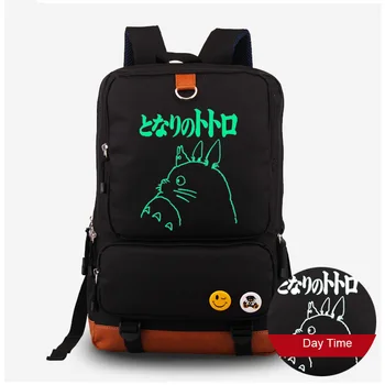 

Japan Anime Cartoon Totoro Cosplay Shoulder Bag Luminous Backpack Schoolbag Leisure Canvas Computer Mochila