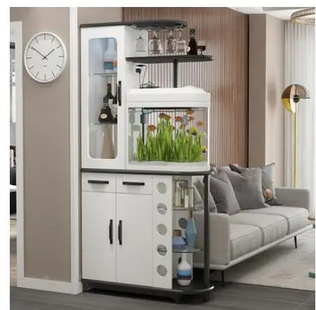 Living room fish tank partition cabinet porch cabinet shoe integrated partition screen simple modern wine
