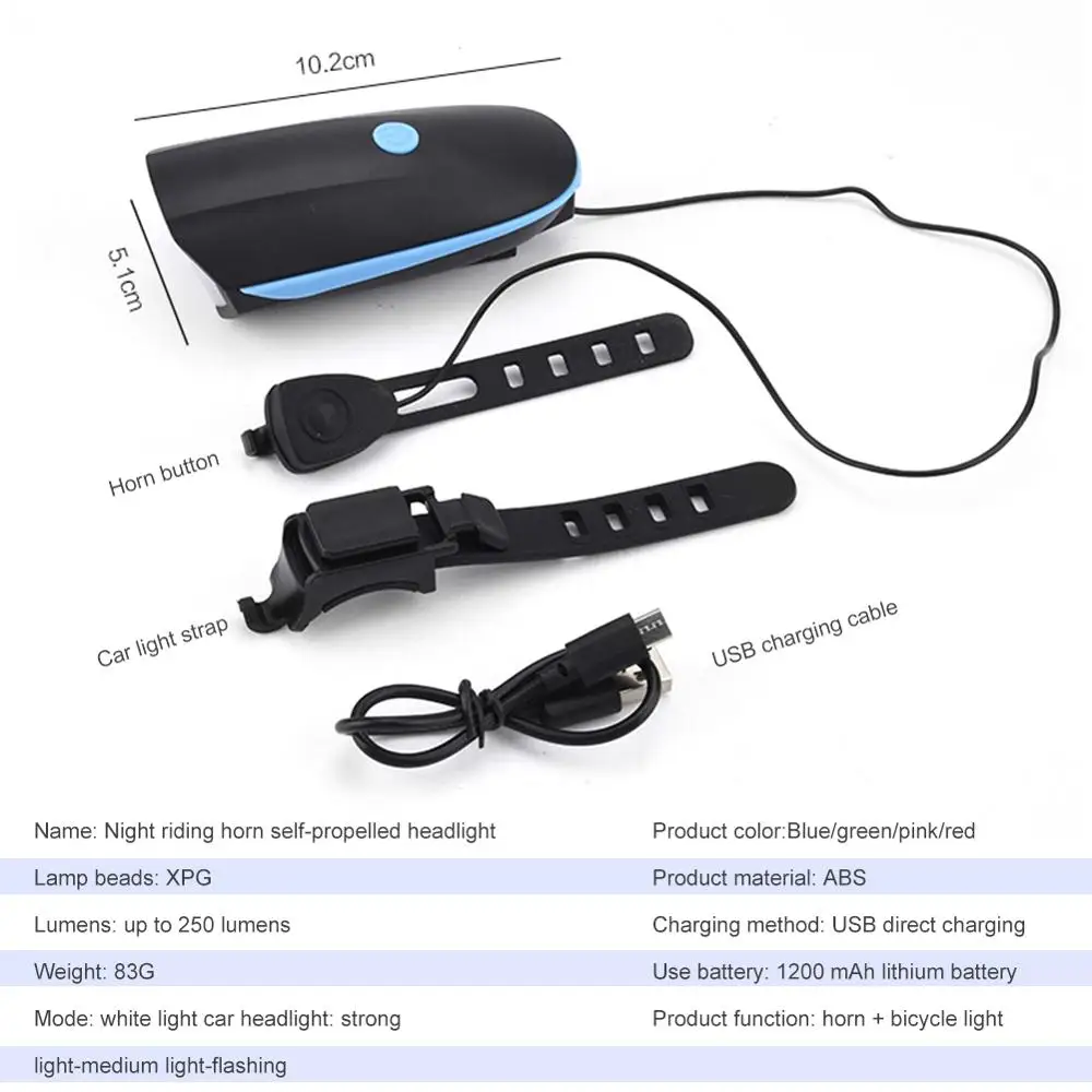 2 IN 1 LED Bike Light with Electric Bell trembler buzzers horn switch Cycling Bicycle Lamp Battery Built-in USB Charging 2 IN 1 LED Bike Light with Electric Bell trembler buzzers horn switch Cycling Bicycle Lamp Battery Built-in USB Charging
