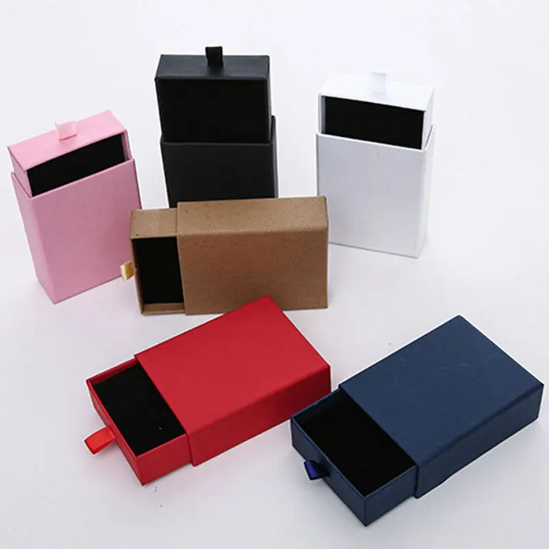 

Paper Jewelry Boxes Packaging Drawer Box Ring Bracelet Necklace Earring Holder Fashion Display Paper Gift Boxes for Jewellery