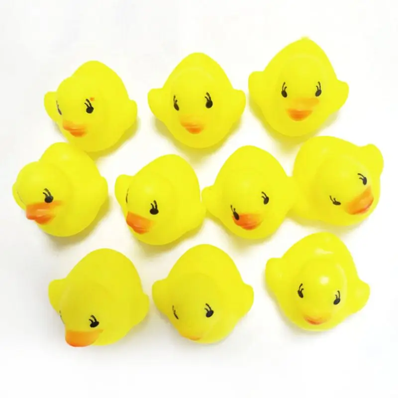 50pcs Mini Yellow Rubber Ducks Baby Bath Shower Floating Toys Cute Ducky Toy R7RB 5