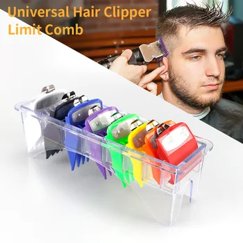 

8pcs/set Colorful Metal Buckle Colorful Guide Comb Multiple Sizes Limit Combs Kit Barber Cutting Tools Hair Clipper Set G1029