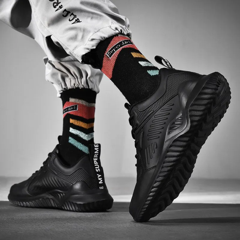 

HAROGATH Autumn Plus Size Leather Casual Shoes Men Rubber Bottom Walking Shoes Solid Classic Man Sneakers Zapatos Deportivos