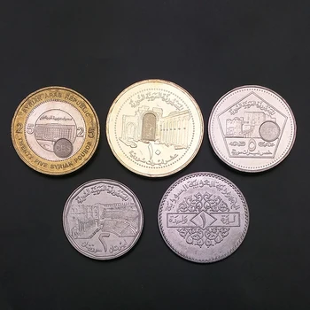 

Set 5Pcs Syria Coins Middle East Asia 100% Real Original Coin New