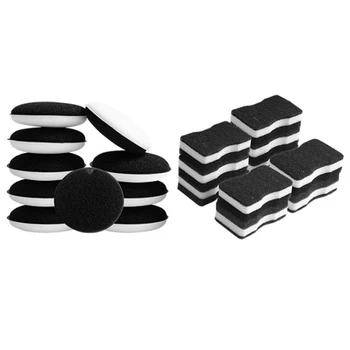 

20Pack Sponge Dishwasher Round & Rectangular Cleaner Cleaning Brush for Brushing the Pot Black and White