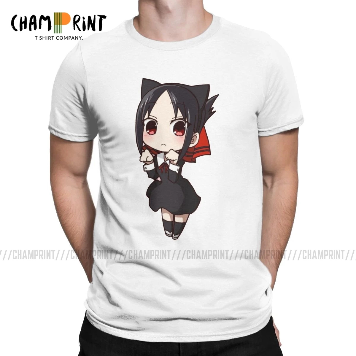 Men Chibi Shinomiya Kaguya T Shirt Anime Kaguya-sama Love Is War 100% Cotton Clothing Creative Crewneck Tee Summer T-Shirt | Мужская