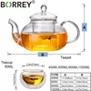 BORREY Glass Tea Set Heat Resistant Glass Tea Infuser Tea Pot Double Wall Glass Cup Kung Fu Tea Set Puer Kettle Gas Stove Teapot ► Photo 2/6