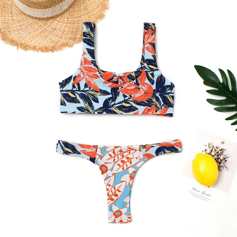 

Miracle Garment 2019 New Style Bathing Suit Printed Tying WOMEN'S Swimsuit Bikini Bikini