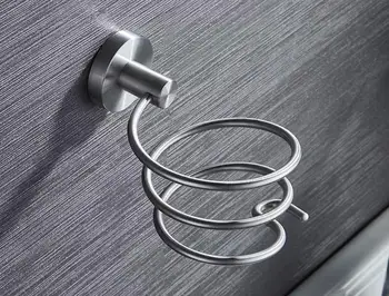 

Stainless steel hair dryer holder washbasin rack Hairdryer organizer wall mounted bathroom storage supply