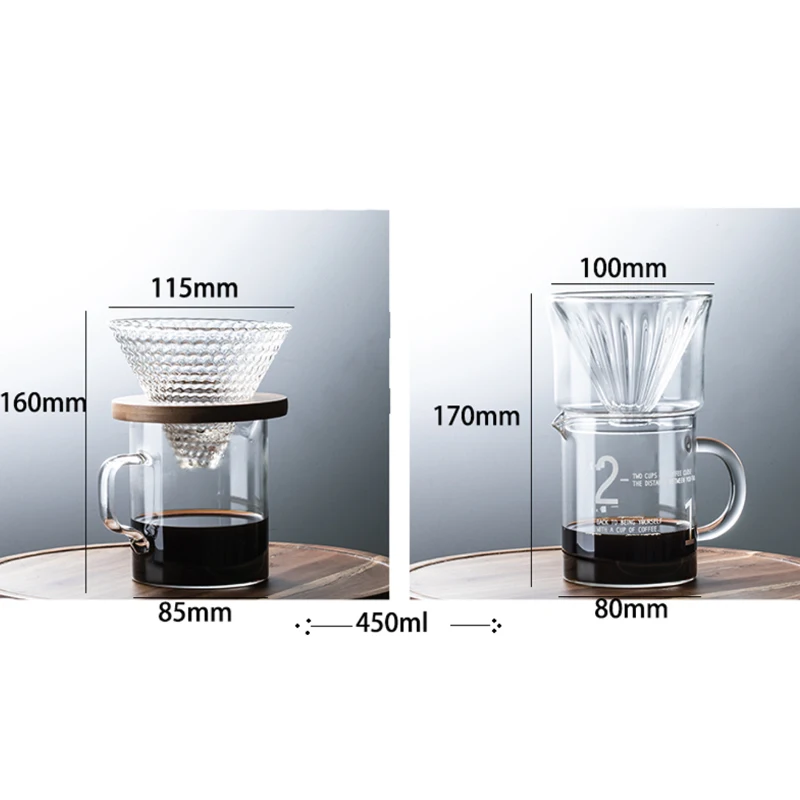 Набор фильтров для кофе V60 простая стеклянная кофейная капельница 1 2 чашки