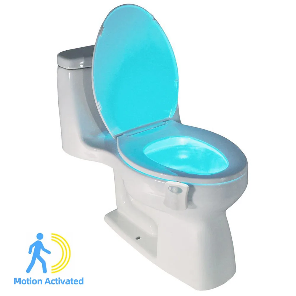 Smart Toilet Night Light LED PIR Motion Activated On/Off WC Light Waterproof Backlight for Bathroom Toilet Bowl Nightlight