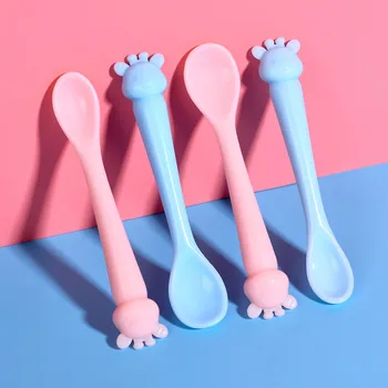 

Let's Make Cute 2pc Silicone Sika Deer Cartoon Baby Spoon For Baby Feeding Breakfast Newborn Baby Products