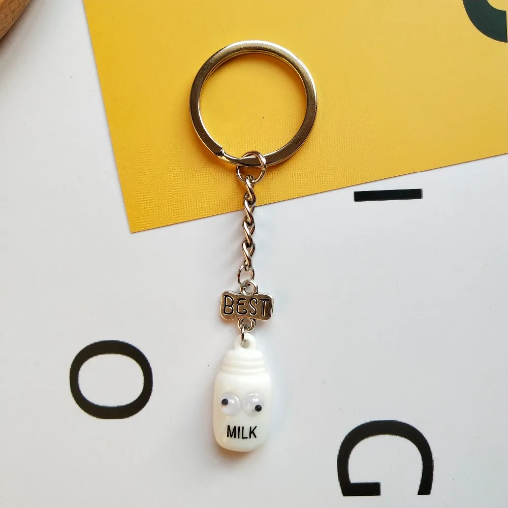 2 шт./компл. Key Chain модные милые выпечка бисквитов кружка для молока лучший брелок лучшему другу автомобильный брелок для ключей День рождения подарок