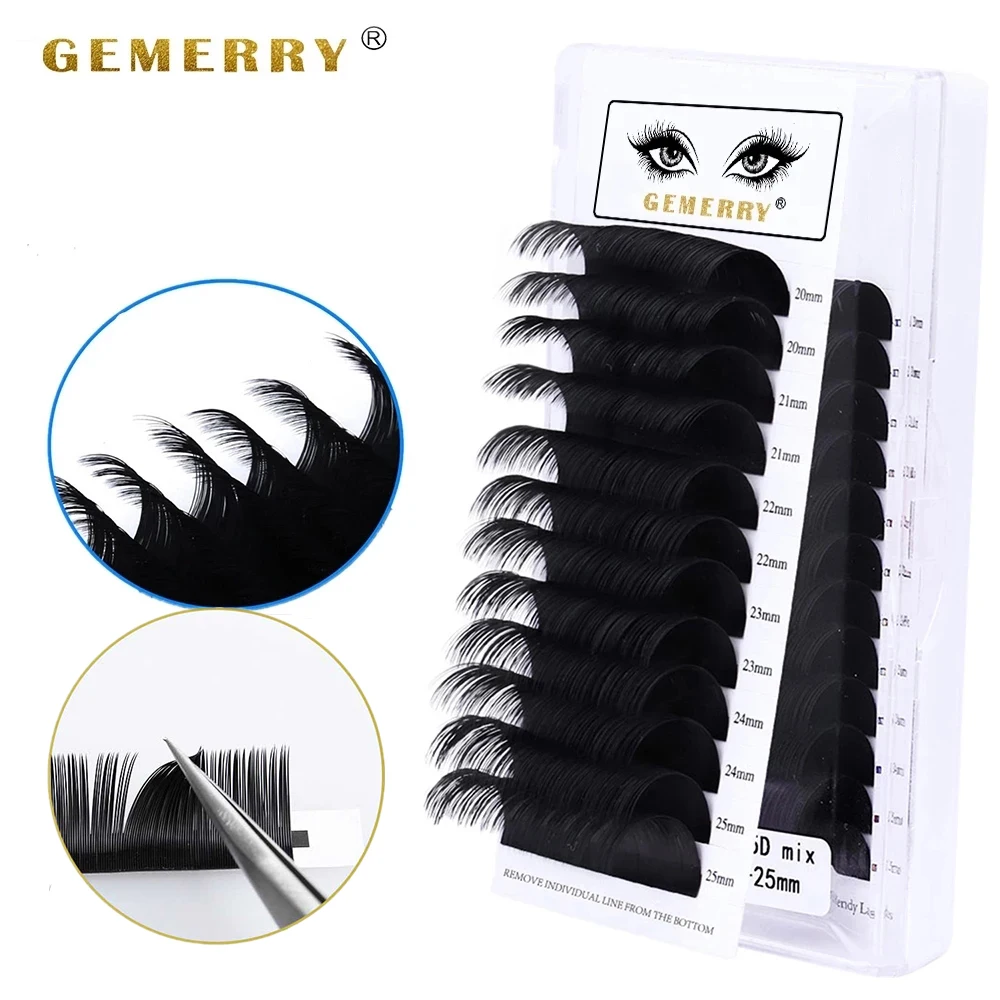 25mm Extension individuelle cils naturel doux Volume cils Faux vison classique cils à la main corée soie vison cils fournitures