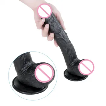 28*4.5CM Super Huge Black Dildos Strapon Thick Giant Realistic Dildo Anal Butt with Suction Cup Big Soft Penis Sex Toy For Women 3