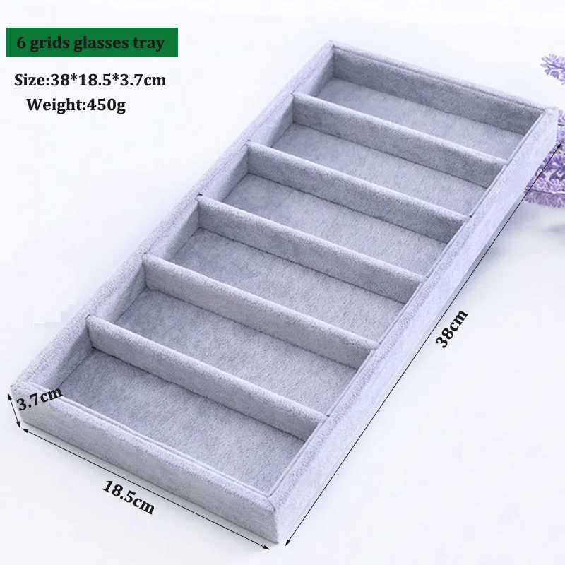 Óculos Casos, Props Jóias Organizador Bandeja, Atacado, 6 Grades