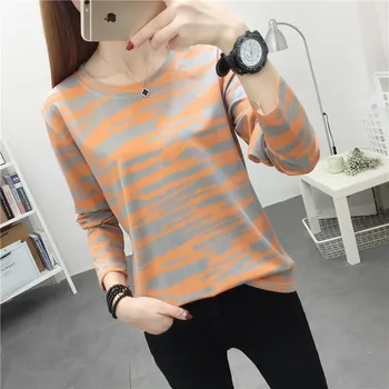 

Autumn New Women T Shirt Korean Loose Printing T Shirts Female Long Sleeve T-shirt Ladies Tops Spring Bottoming Shirt Casual