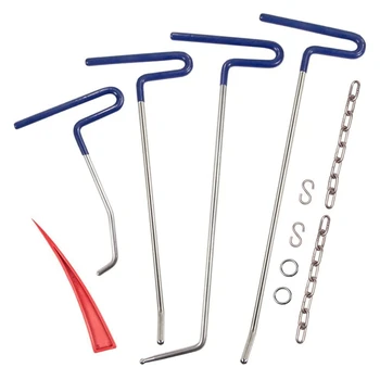 

New Dent Removal Rods Tools Dent Repair Kit Rod Whale Tail with Air Wedge Alignment Tool for Car Dents 11Pcs