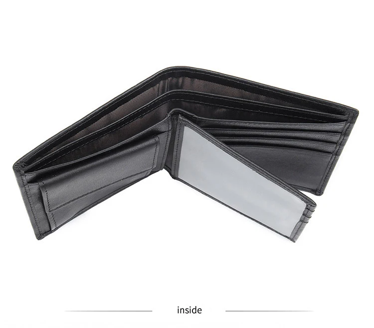 Luufan Real Cowhide Leather Purse Of Men Business Type Bifold Short Wallet Vintage Genuine Leather Credit Card Purse Man Male