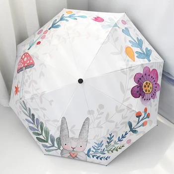 

Cartoon Folding Sun Umbrella Rain Women Parasol Female Anti UV Protection Sunshade Umbrella Plegable Paraguas Mujer Parapluie