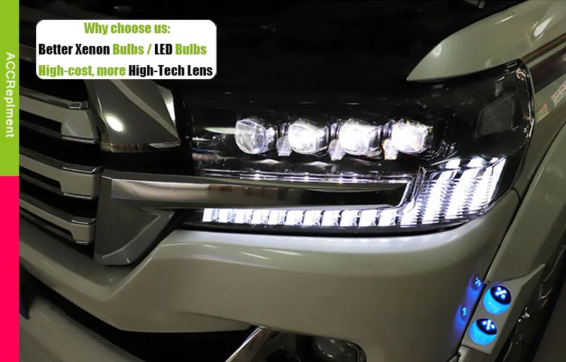 Автомобильный Стайлинг для Toyota Land Cruiser светодиодный фары- светодиодный головной фонарь все светодиодный Противотуманные фары Дневные ходовые огни