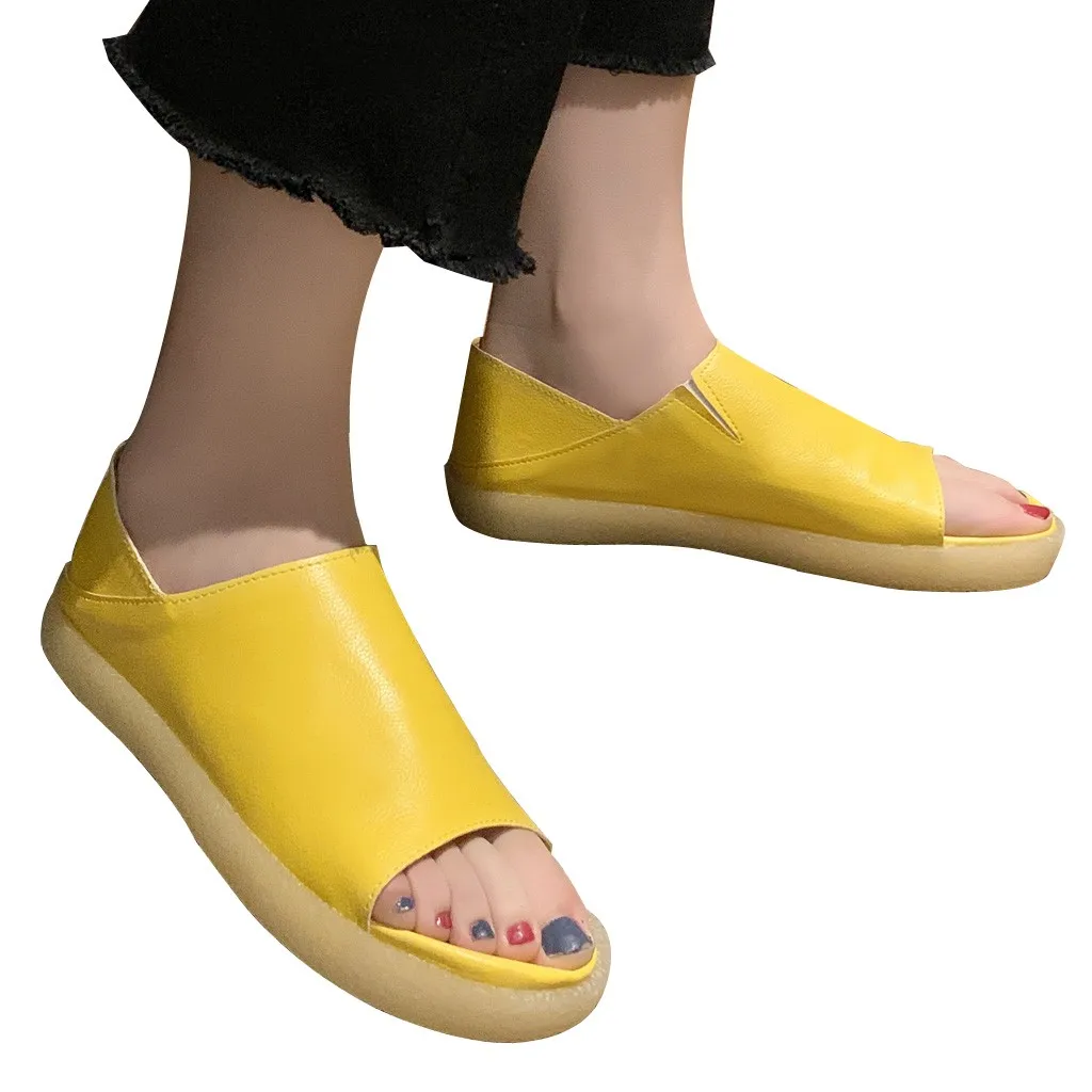 

2020 Shoes Woman Sandals Fashion Summer Open Toe Two Wear Platform Peas Shoes Casual Shoes Single Women's Sandals Large Size