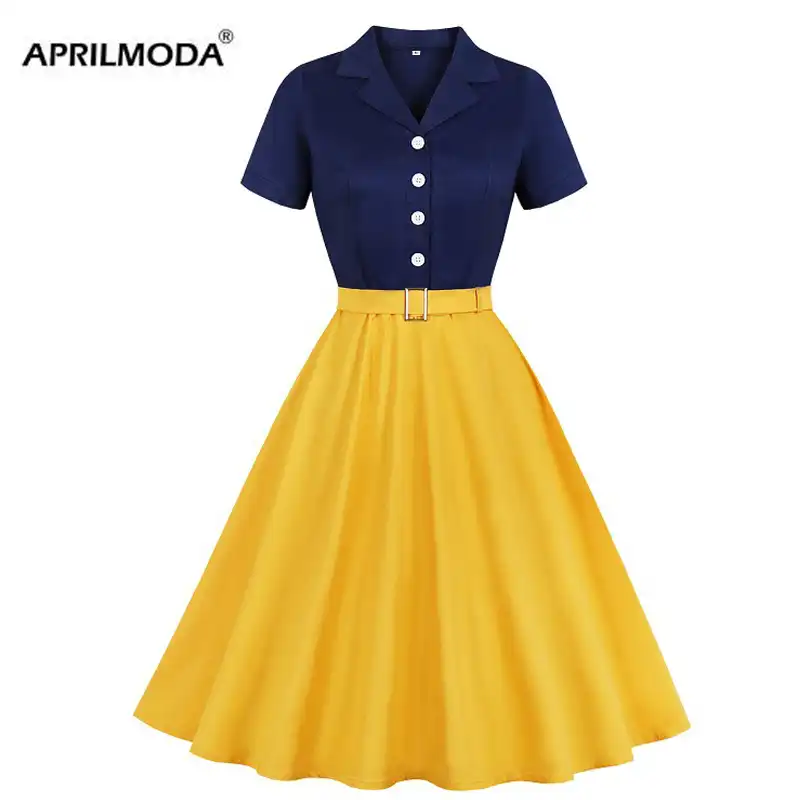 plus size yellow swing dress